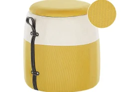 Pouf Mit Stauraum Cord Gelb 36 Cm Ruby
