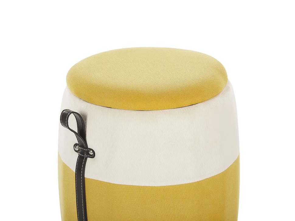 Pouf Mit Stauraum Cord Gelb 36 Cm Ruby