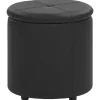 Pouf Mit Stauraum Kunstleder Schwarz 38 Cm Maryland