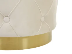Pouf Samtstoff Mit Stauraum Weis 2Er Set Pueblo