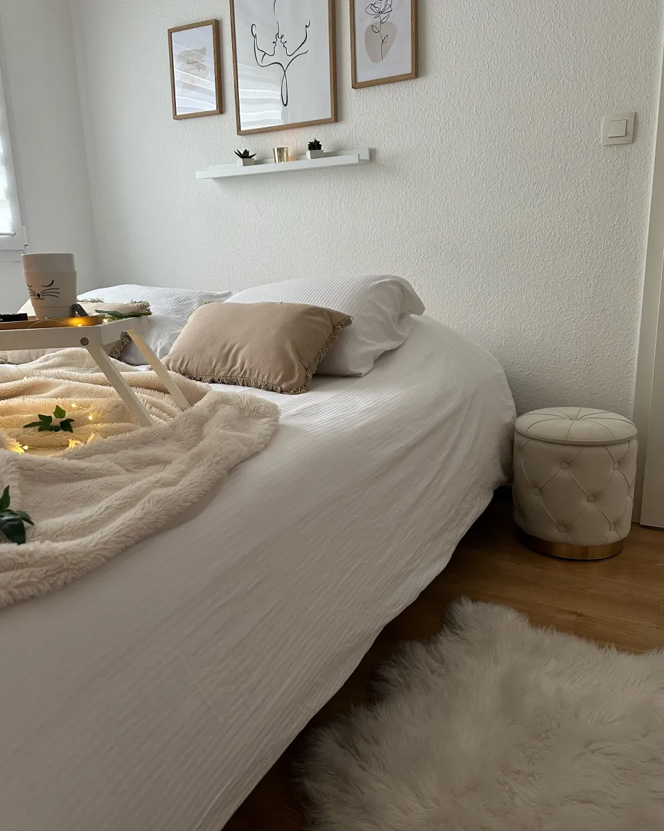 Pouf Samtstoff Mit Stauraum Weis 2Er Set Pueblo