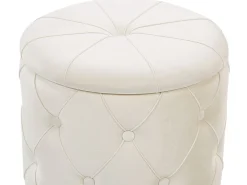 Pouf Samtstoff Mit Stauraum Weis 2Er Set Pueblo