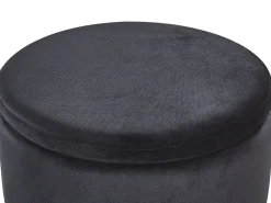 Pouf Samtstoff Mit Stauraum Schwarz 2Er Set Doris