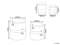 Pouf Samtstoff Mit Stauraum Schwarz 2Er Set Doris