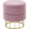 Pouf Samtstoff Mit Stauraum Rosa 37 Cm Elgin