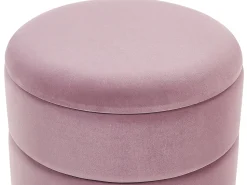 Pouf Samtstoff Mit Stauraum Rosa 37 Cm Elgin