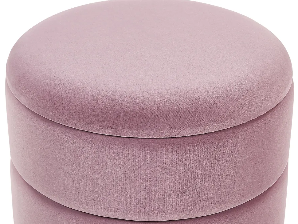 Pouf Samtstoff Mit Stauraum Rosa 37 Cm Elgin