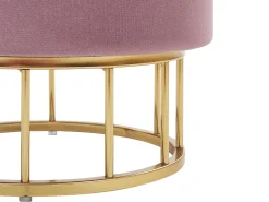 Pouf Samtstoff Mit Stauraum Rosa 37 Cm Elgin