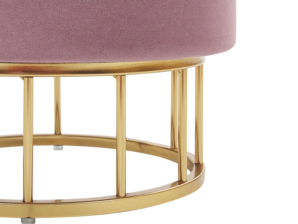 Pouf Samtstoff Mit Stauraum Rosa 37 Cm Elgin