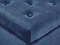 Pouf Samtstoff Mit Stauraum Dunkelblau Loretto
