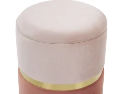 Pouf Samtstoff Mit Stauraum Rosa 2Er Set Wichita