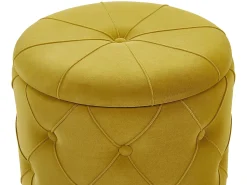 Pouf Samtstoff Mit Stauraum Senfgelb 2Er Set Pueblo