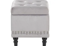 Pouf Samtstoff Mit Stauraum Hellgrau Loretto
