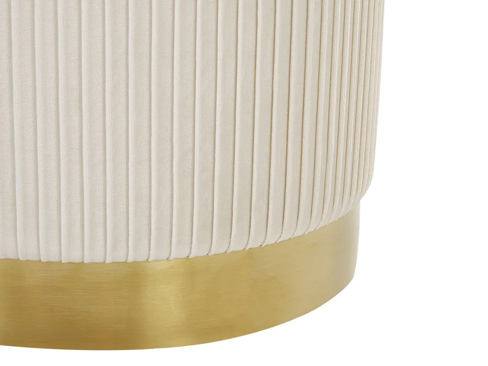 Pouf Samtstoff Mit Stauraum Weis 2Er Set Miramar