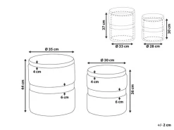 Pouf Samtstoff Mit Stauraum Hellgrau 2Er Set Doris