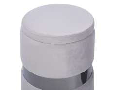 Pouf Samtstoff Mit Stauraum Hellgrau 2Er Set Doris