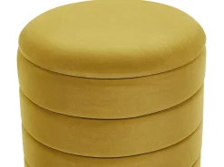 Pouf Samtstoff Mit Stauraum Senfgelb 2Er Set Garland