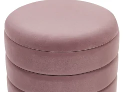 Pouf Samtstoff Mit Stauraum Rosa 2Er Set Garland