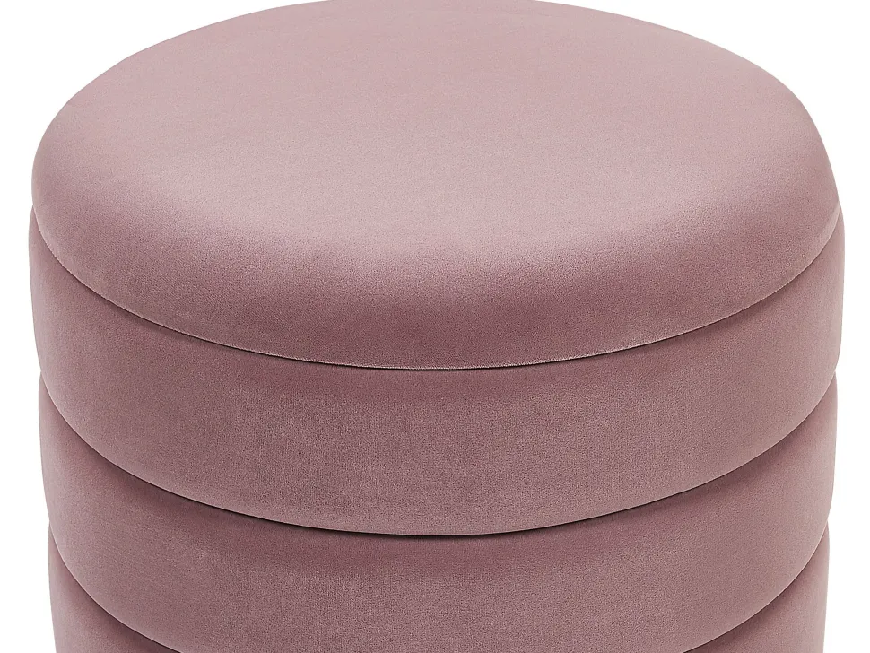 Pouf Samtstoff Mit Stauraum Rosa 2Er Set Garland