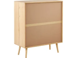 Rattan 4 Schubladen Kommode Helles Holz Perote