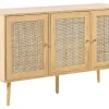 Rattan 3 Turen Sideboard Helles Holz Perote
