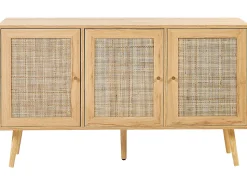 Rattan 3 Turen Sideboard Helles Holz Perote
