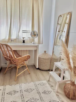 Rattanstuhl Beige Naturlich Mit Armlehnen Togo