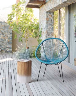 Rattanstuhl Kunststoff Blau O 70 Cm Acapulco Ii