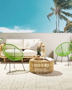 Rattanstuhl Kunststoff Grun 2Er Set O 70 Cm Acapulco Ii