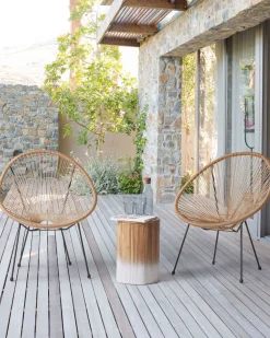 Rattanstuhl Kunststoff Naturlich 2Er Set O 70 Cm Acapulco Ii