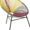 Rattanstuhl Kunststoff Rosa / Gelb / Beige O 76 Cm Acapulco