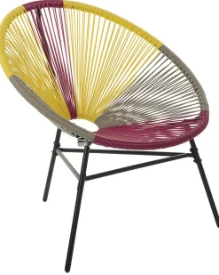 Rattanstuhl Kunststoff Rosa / Gelb / Beige O 76 Cm Acapulco