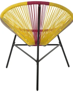 Rattanstuhl Kunststoff Rosa / Gelb / Beige O 76 Cm Acapulco