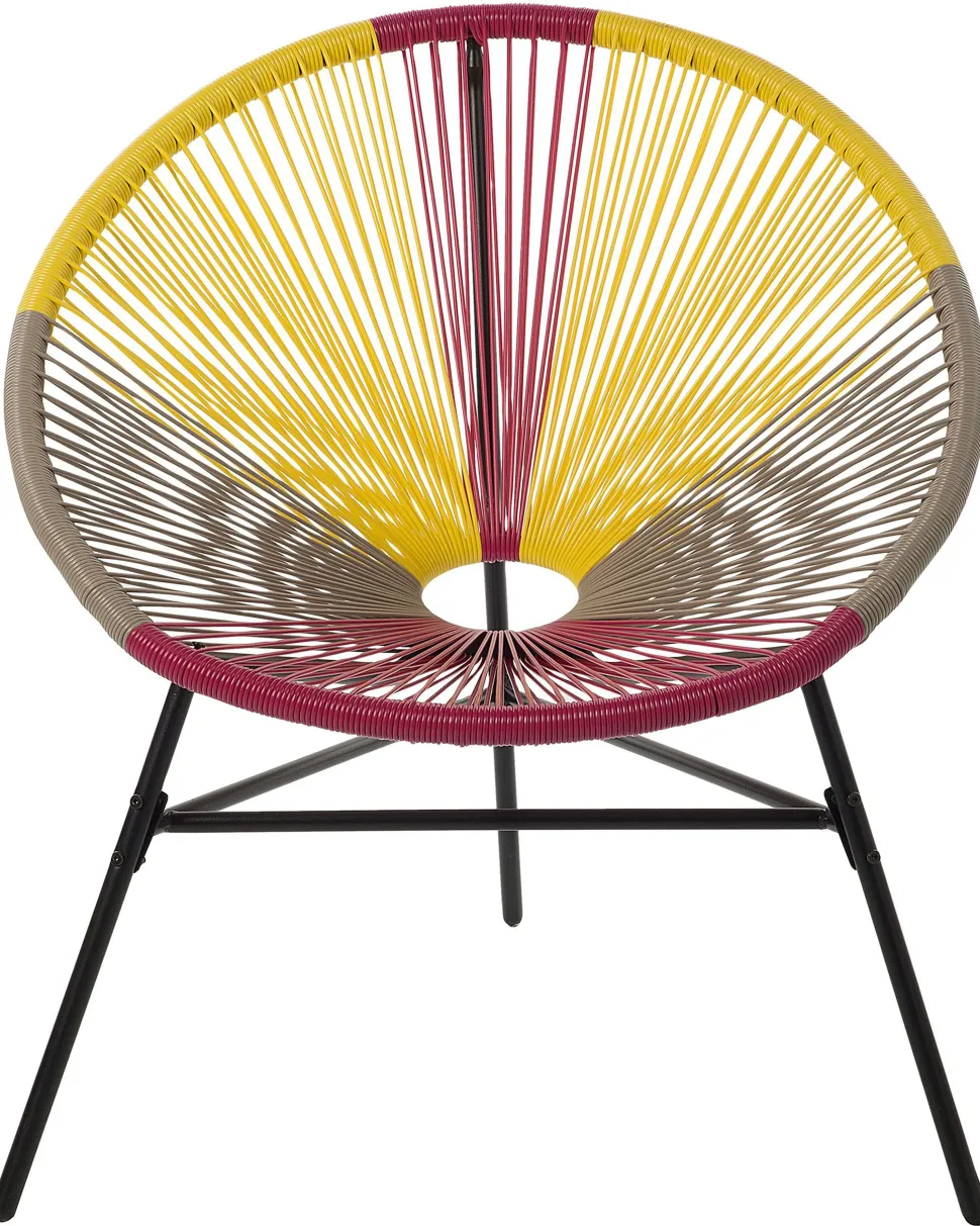 Rattanstuhl Kunststoff Rosa/Gelb/Beige 2Er Set O 76 Cm Acapulco