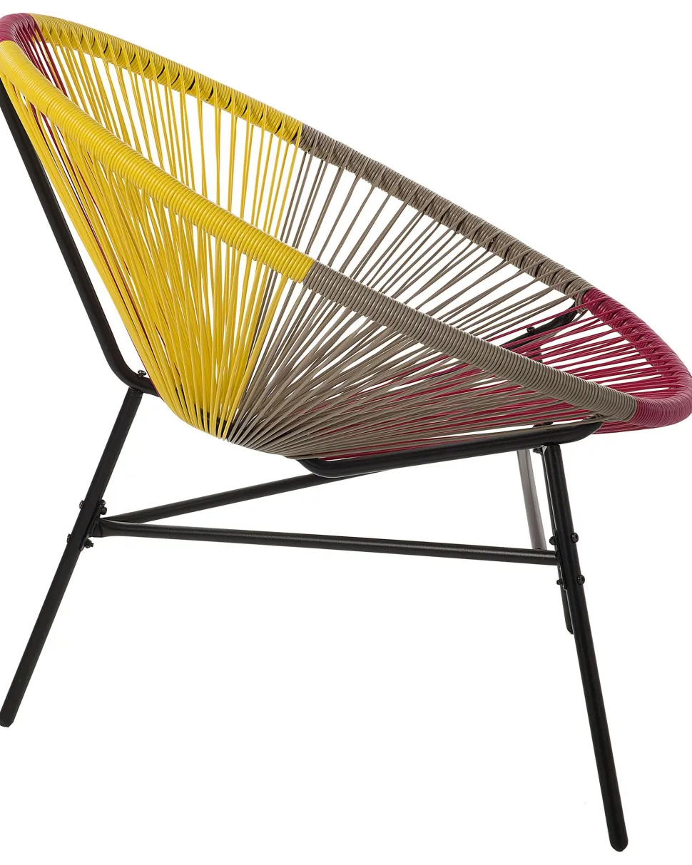Rattanstuhl Kunststoff Rosa/Gelb/Beige 2Er Set O 76 Cm Acapulco