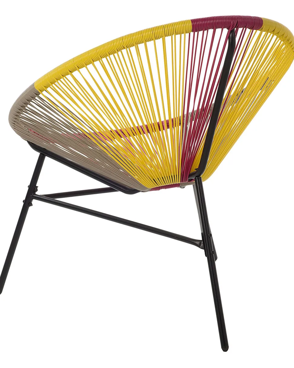 Rattanstuhl Kunststoff Rosa/Gelb/Beige 2Er Set O 76 Cm Acapulco