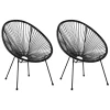 Rattanstuhl Kunststoff Schwarz 2Er Set O 70 Cm Acapulco Ii