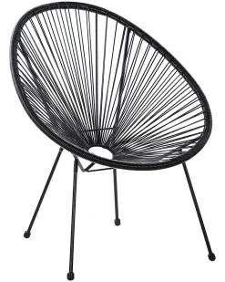 Rattanstuhl Kunststoff Schwarz 2Er Set O 70 Cm Acapulco Ii