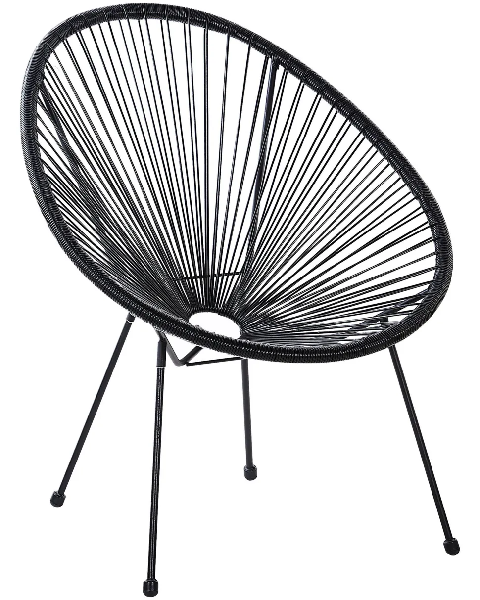 Rattanstuhl Kunststoff Schwarz 2Er Set O 70 Cm Acapulco Ii