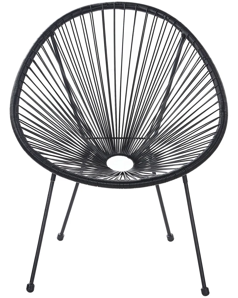 Rattanstuhl Kunststoff Schwarz 2Er Set O 70 Cm Acapulco Ii