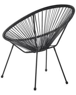 Rattanstuhl Kunststoff Schwarz 2Er Set O 70 Cm Acapulco Ii