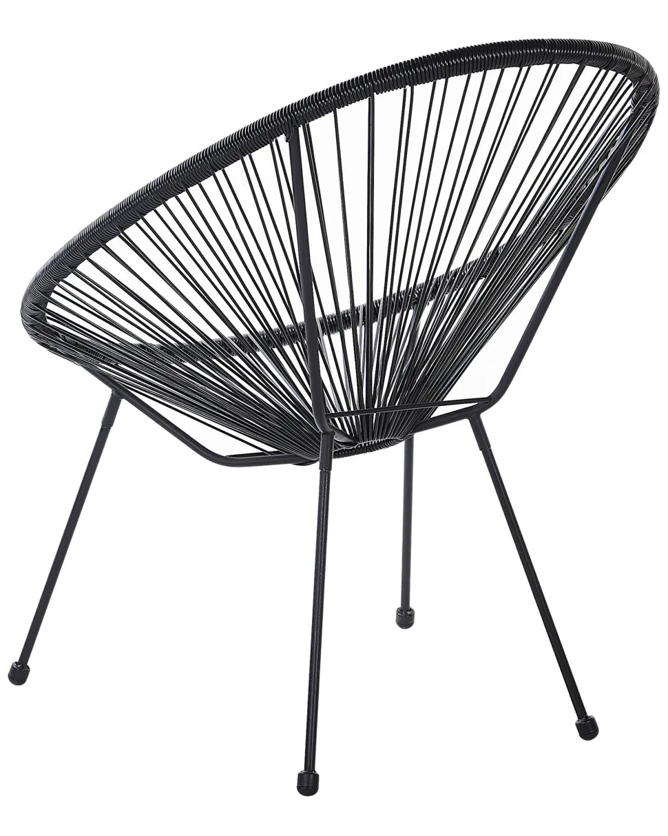 Rattanstuhl Kunststoff Schwarz 2Er Set O 70 Cm Acapulco Ii