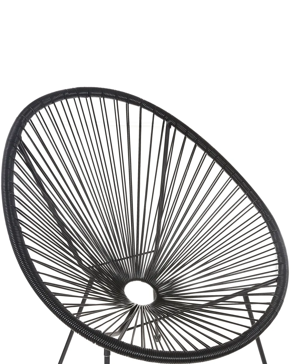 Rattanstuhl Kunststoff Schwarz 2Er Set O 70 Cm Acapulco Ii