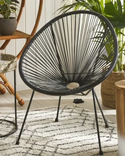 Rattanstuhl Kunststoff Schwarz O 70 Cm Acapulco Ii