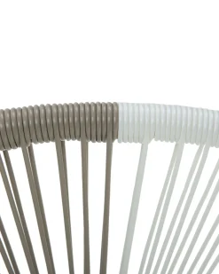 Rattanstuhl Kunststoff Weis / Beige / Turkis 2Er Set O 76 Cm Acapulco