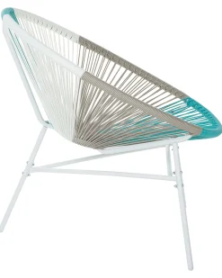 Rattanstuhl Kunststoff Weis / Beige / Turkis O 76 Cm Acapulco