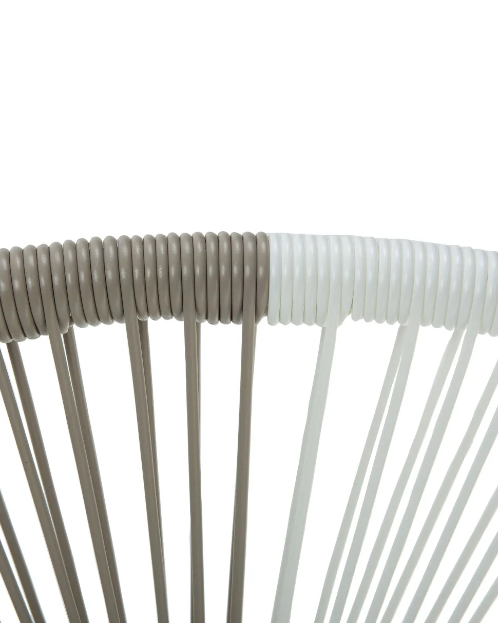 Rattanstuhl Kunststoff Weis / Beige / Turkis O 76 Cm Acapulco