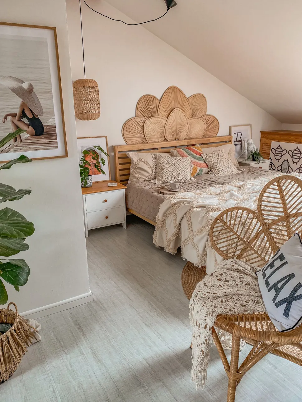 Rattanstuhl Naturlich Auflage Beige Pfauform Florentine