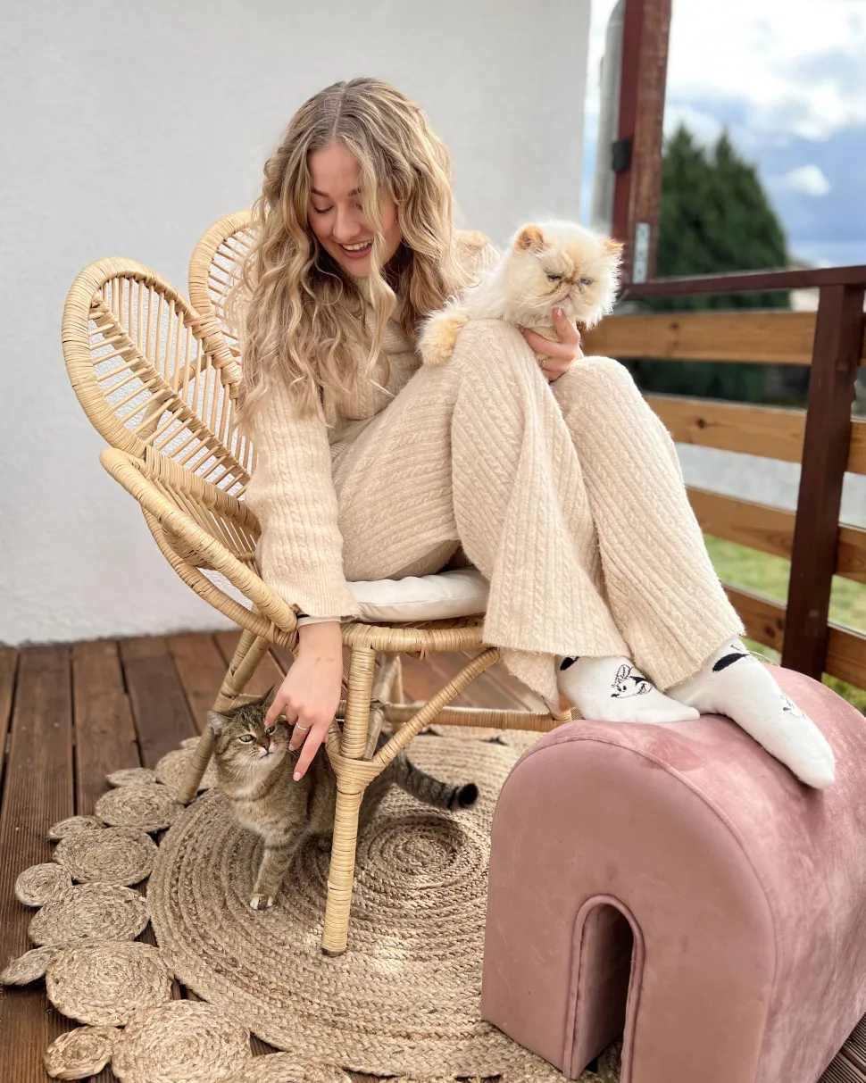 Rattanstuhl Naturlich Auflage Beige Pfauform Florentine