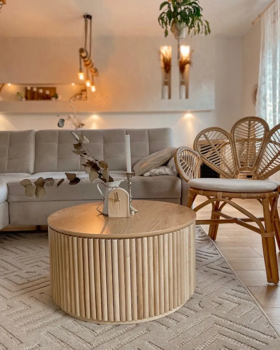 Rattanstuhl Naturlich Auflage Beige Pfauform Florentine